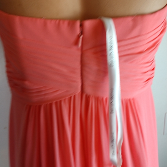 David's Bridal Coral Reef Faux Wrap Dress Size 6 - Picture 4 of 8